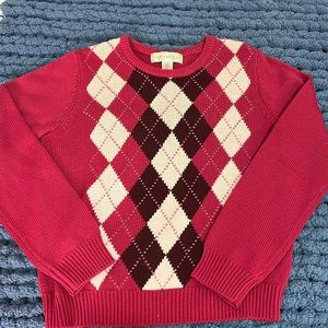 XSP pink argyle sweater by Petite Sophisticate